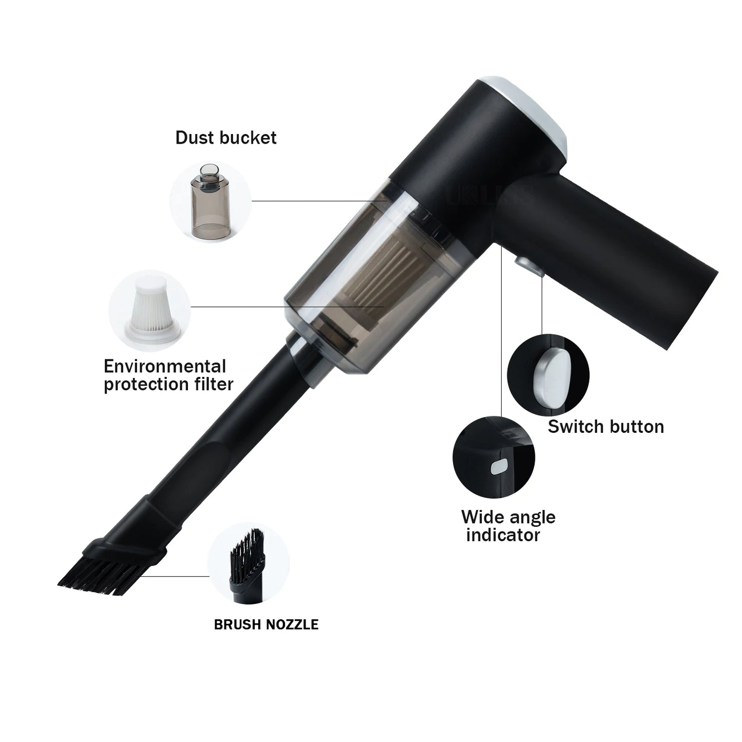 Portable Air Duster & Wireless Vacuum Cleaner – 2-in-1 Smart Cleaning Tool