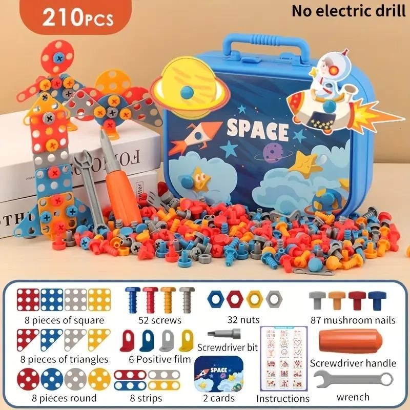 3D Screw Puzzle Box – STEM Drill Tool Set for Kids | Educational Construction Toy