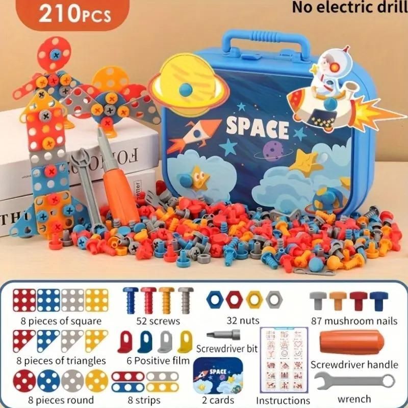 3D Screw Puzzle Box – STEM Drill Tool Set for Kids | Educational Construction Toy