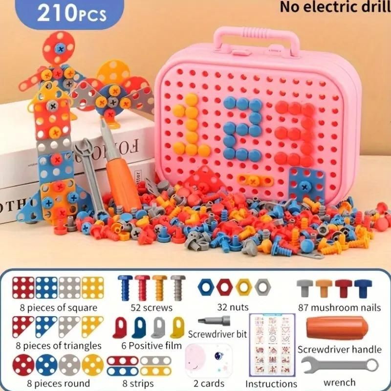 3D Screw Puzzle Box – STEM Drill Tool Set for Kids | Educational Construction Toy